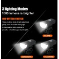 مصباح أمامي وخلفي LED للدراجة، قابل لإعادة الشحن عبر USB، سهل التركيب، بثلاث مستويات إضاءة، وبحجم صغير.