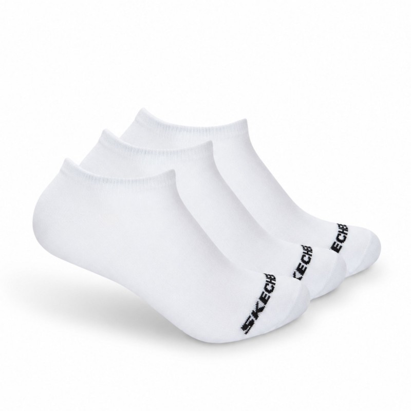 جوارب — Skechers Unisex' Non Terry Low Cut (3 Pair) Socks (36-41)-White