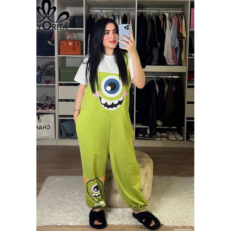 افرهول نسائي لون اخضر وابيض