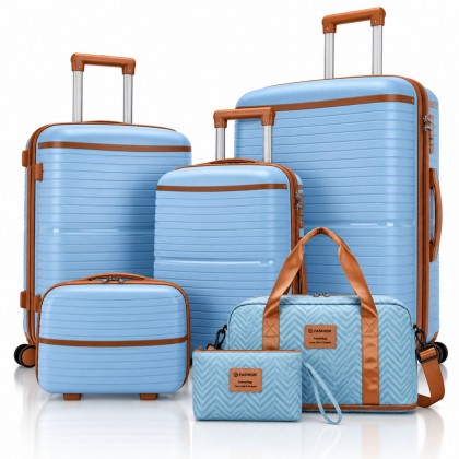 طقم شنط سفر 6 قطع PVC مقاوم للكسر
