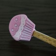 Wood Utensils مغرفة طعام خشبية برأس سيليكون