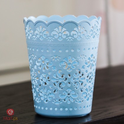 سلة مهملات بلاستيك مدور