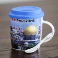 فنجان / مج كبير مع معلقة مطبوع مدينة القدس