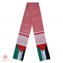 وشاح كوفية حمراء مع علم فلسطين