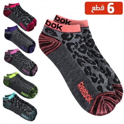 طقم جرابات 6 قطع للصبايا ( ساق قصير ) Reebok