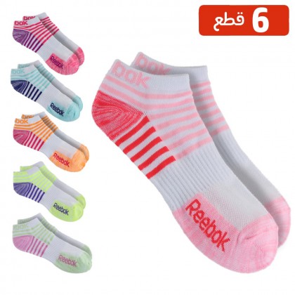 طقم جرابات 6 قطع للصبايا ( ساق قصير ) Reebok