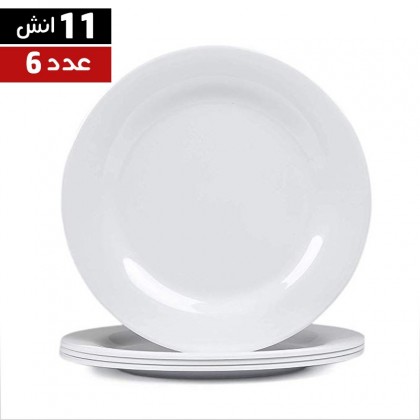 صحن ميلامين أبيض 11 انش ( مسطح )