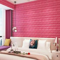 ورق جدران خافي للرطوبة مصنوع من الفوم مقاس 70×77 سم لون زهري