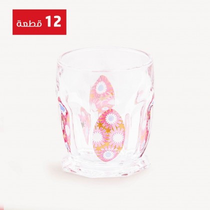 طقم كاسات زجاج كلاسيك 12 قطعة