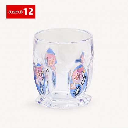 طقم كاسات زجاج كلاسيك 12 قطعة