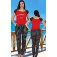 بيجامة منزلية ستاتية قطعة واحدة ( أفرهول )