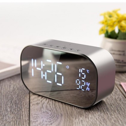 yAyusi S2 Mini Dual Alarm Clock bluetooth 3D Stereo Surround FM Radio Speaker‏