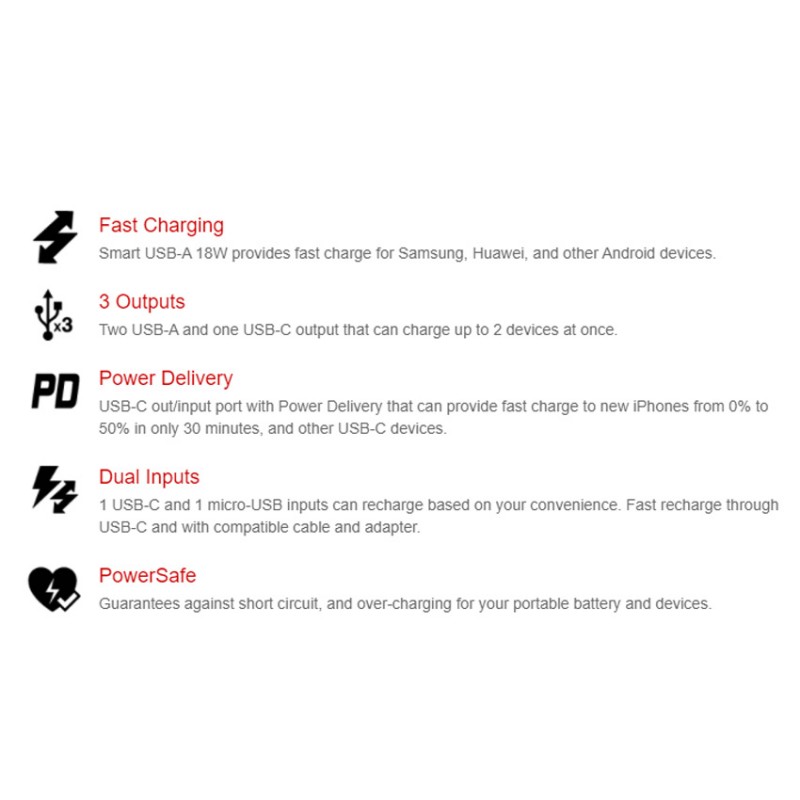 Energizer 10000 mAh ( USB C ) 18W PD Power Bank بطارية احتياطية Energizer 10000 mAh ( USB C ) 18W PD Power Bank بطارية احتياطية