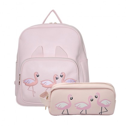 شنطة مدرسية جلد مع مقلمة فخمة