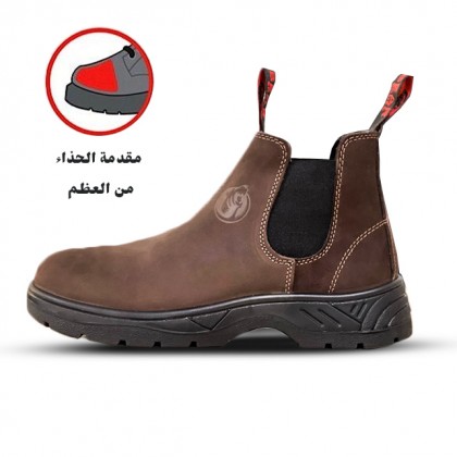 بسطار العمل شبابي مصنوع من الجلد الصناعي الكموش المقاوم للصدمات بمقدمة عظم