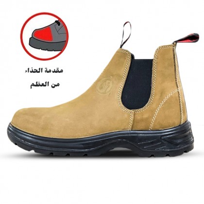 بسطار العمل شبابي مصنوع من الجلد الصناعي الكموش المقاوم للصدمات بمقدمة عظم