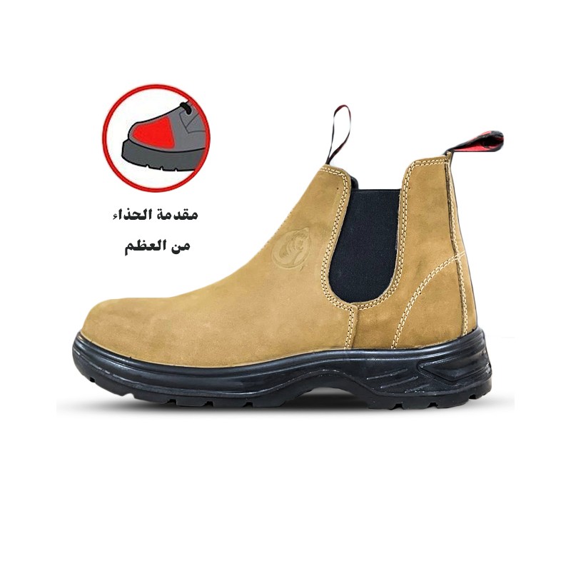 بسطار العمل شبابي مصنوع من الجلد الصناعي الكموش المقاوم للصدمات بمقدمة عظم