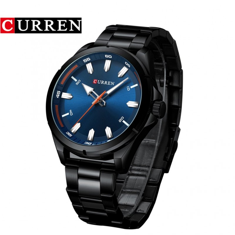ساعة شبابية بحزام معدني لون أسود من Curren ساعة شبابية بحزام معدني لون أسود من Curren