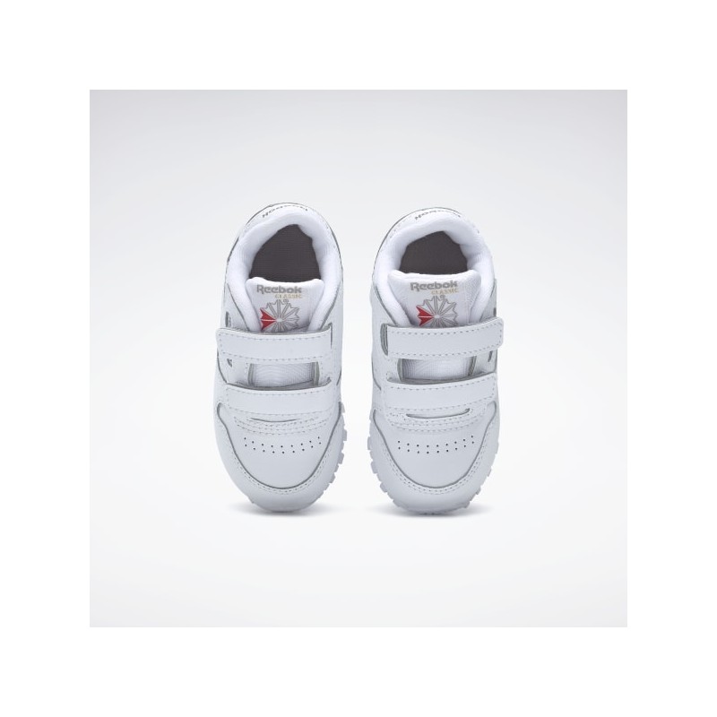 Reebok Mens' Classic Leather Shoes- حذاء ريبوك كلاسيك ليذر للأطفال للجنسين لون أبيض