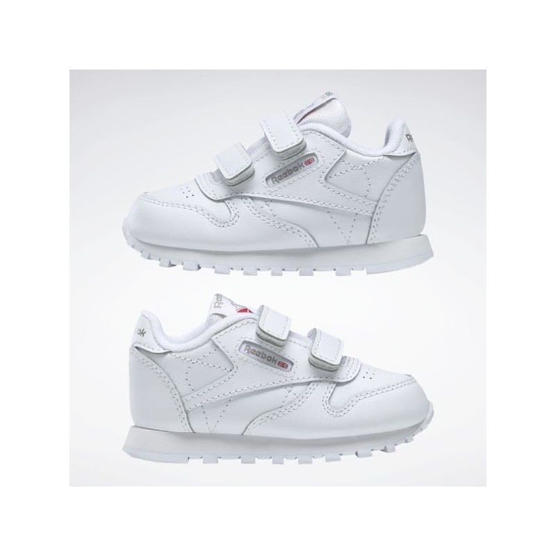 Reebok Mens' Classic Leather Shoes- حذاء ريبوك كلاسيك ليذر للأطفال للجنسين لون أبيض