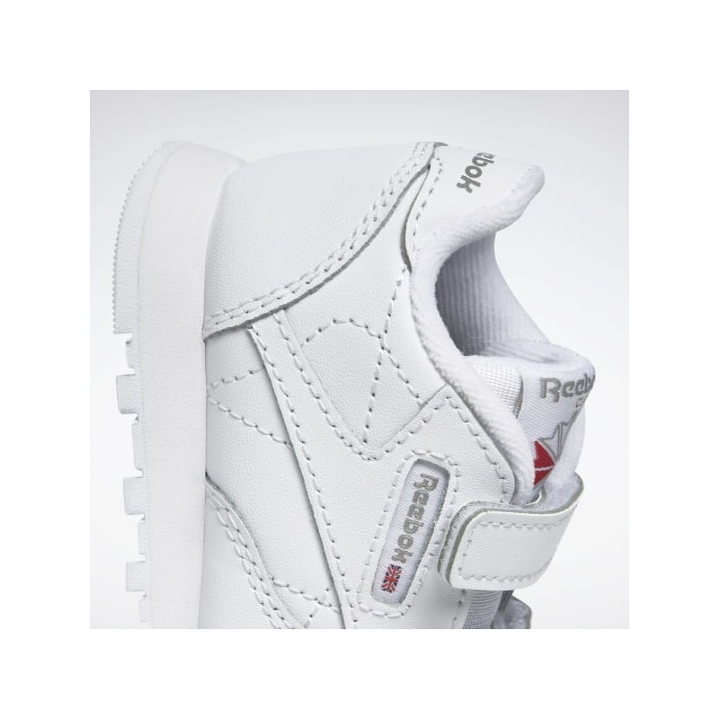Reebok Mens' Classic Leather Shoes- حذاء ريبوك كلاسيك ليذر للأطفال للجنسين لون أبيض