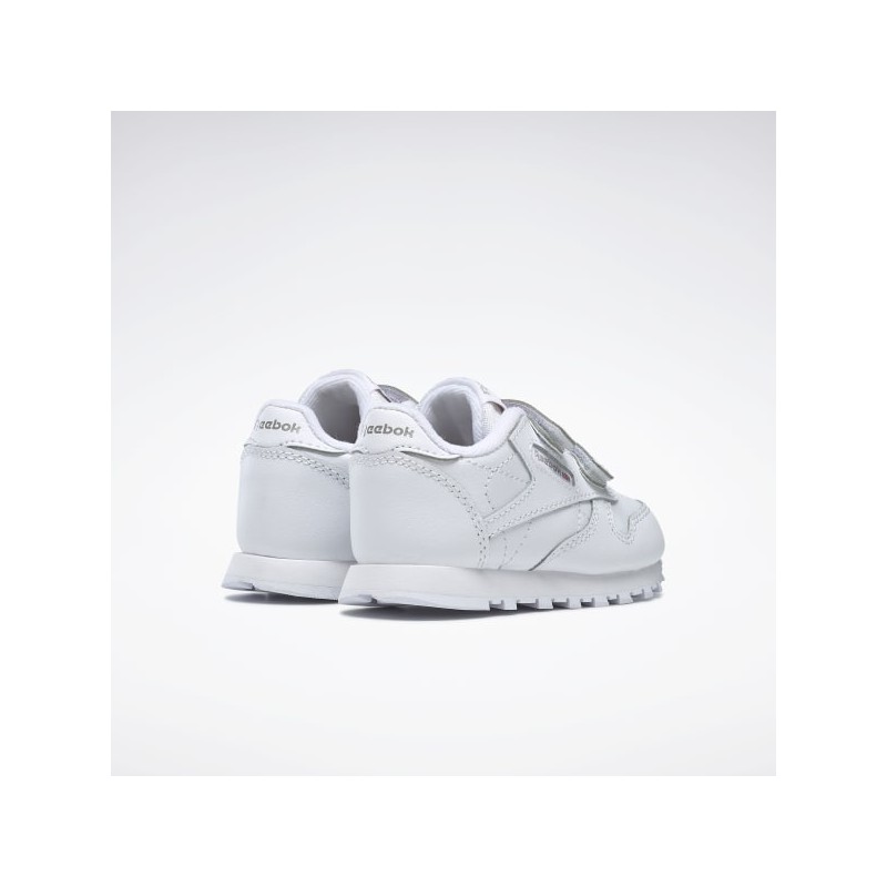 Reebok Mens' Classic Leather Shoes- حذاء ريبوك كلاسيك ليذر للأطفال للجنسين لون أبيض