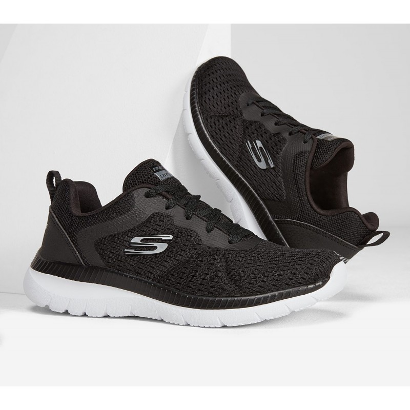 حذاء سكيتشرز باونتيفول - كويك  باث للنساء لون أسود وأبيض - Skechers Women's Bountiful - Quick Path Shoes