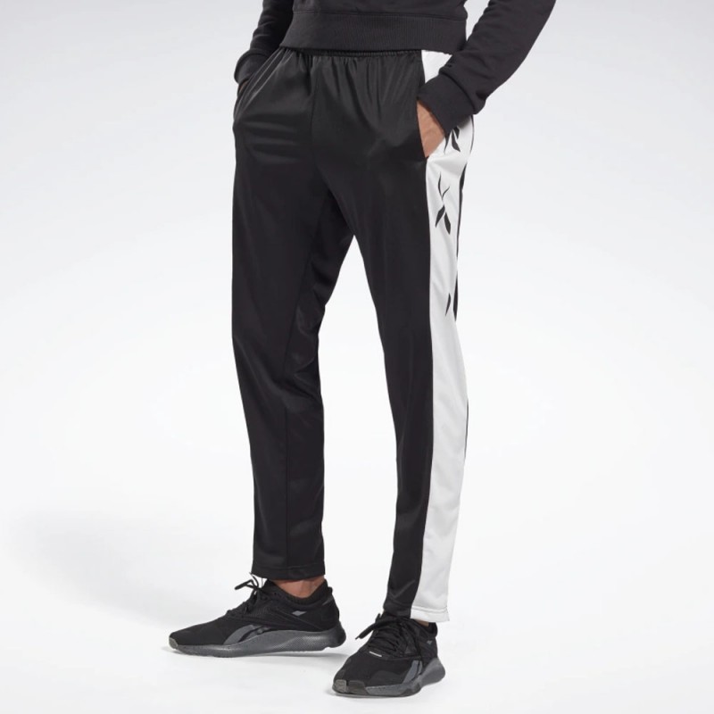 Reebok Mens' Te Vector Track Pants - بنطلون ريبوك تي فيكتور للرجال لون أسود