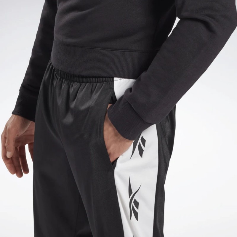 Reebok Mens' Te Vector Track Pants - بنطلون ريبوك تي فيكتور للرجال لون أسود
