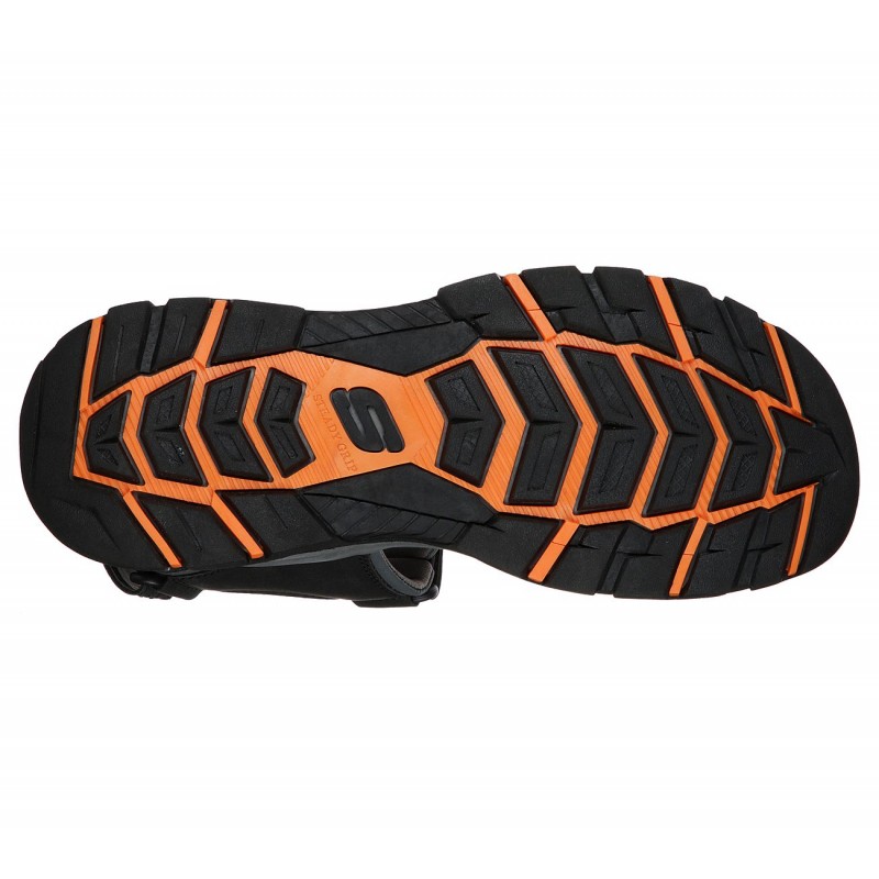 Skechers Mens' Relaxed Fit: Tresmen - Garo Sandal- صندل سكيتشرز ريلاكس فيت للرجال لون أسود ورمادي‏